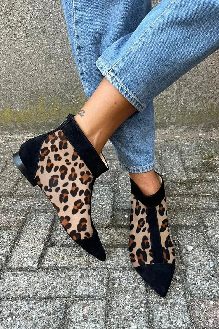 Raya | Toe Ankle Boot in Leopard Print