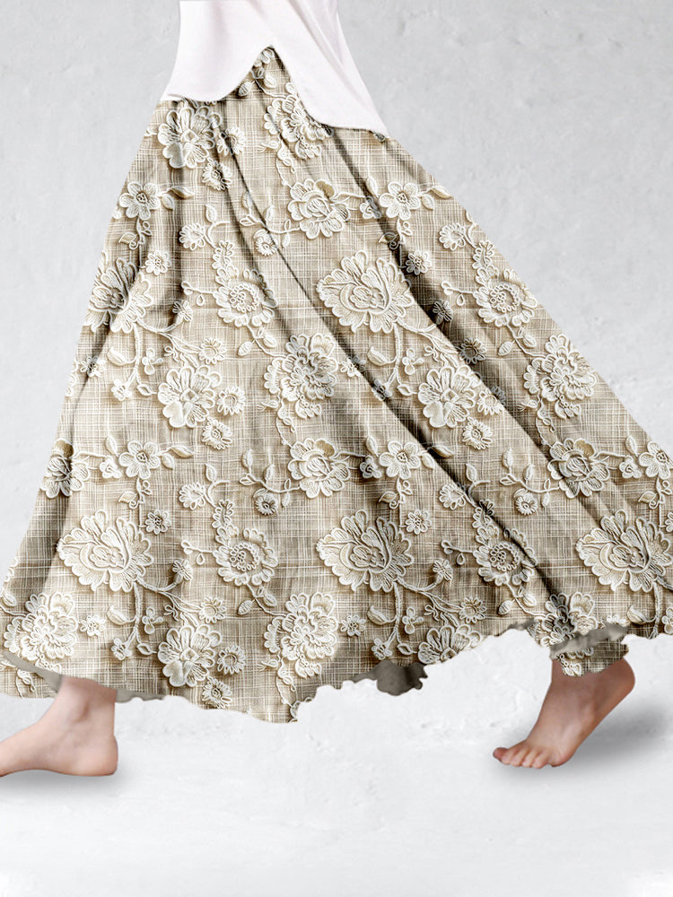 Cassia | Petal Lace Print Skirt