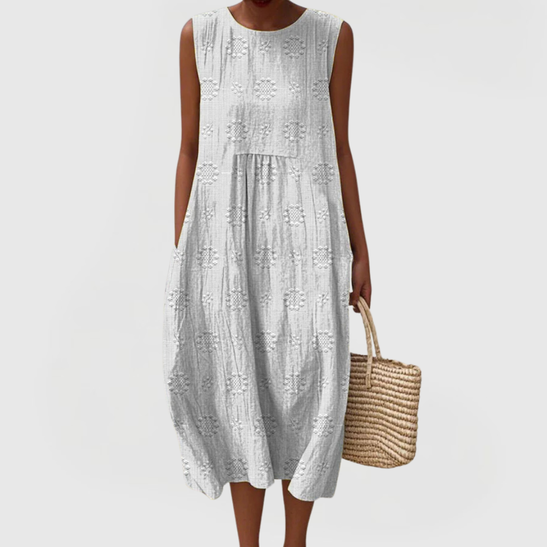 Callie | Sleeveless Embroidered Summer Comfort Dress