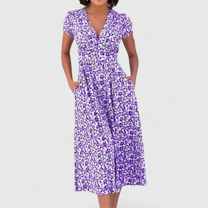 Eliana | Heart-Neck Flowy Everyday Midi Dress