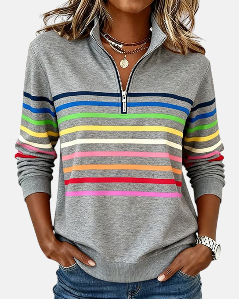 Vienna | Cozy Rainbow Zip Top
