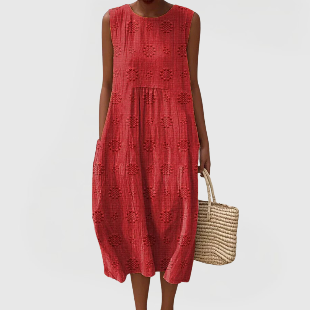 Callie | Sleeveless Embroidered Summer Comfort Dress