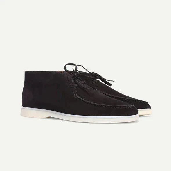 Suede shoes with laces