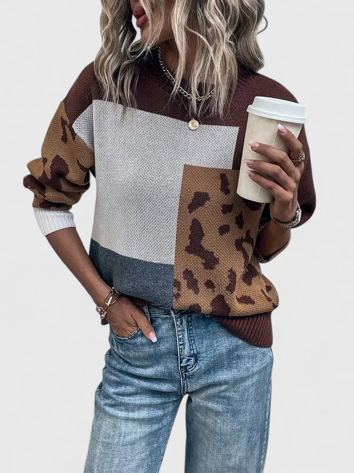 Teresina | Leopard Patchwork Sweater