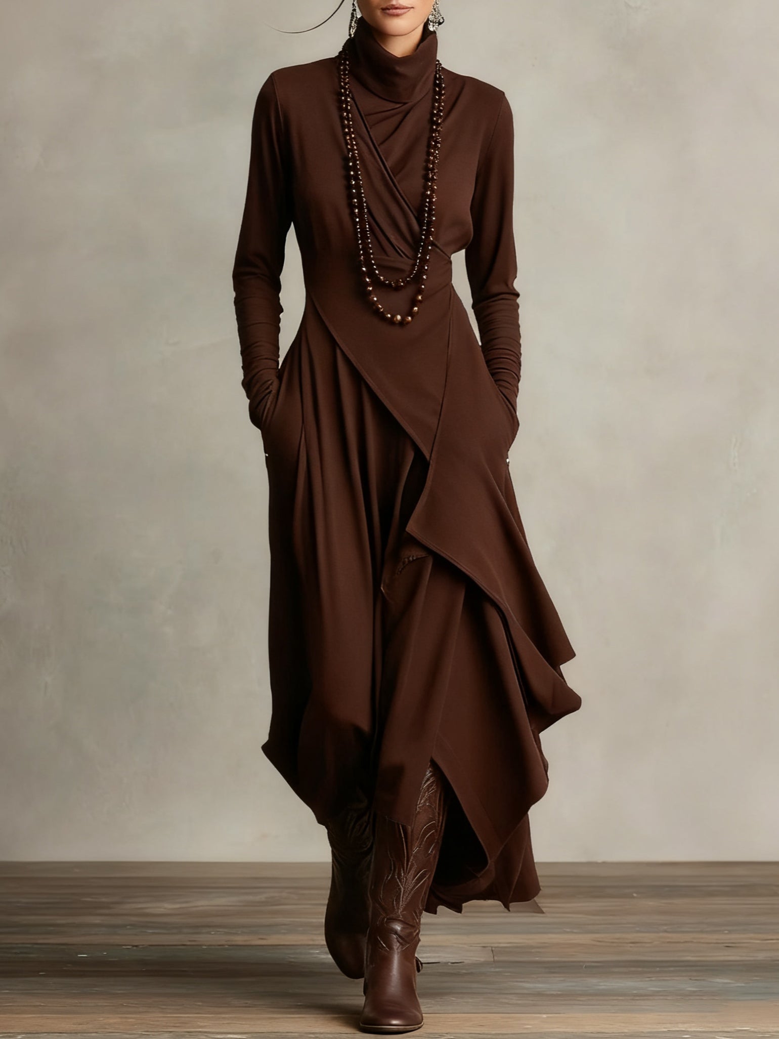 Maribel | Elegant Asymmetry Maxi Dress