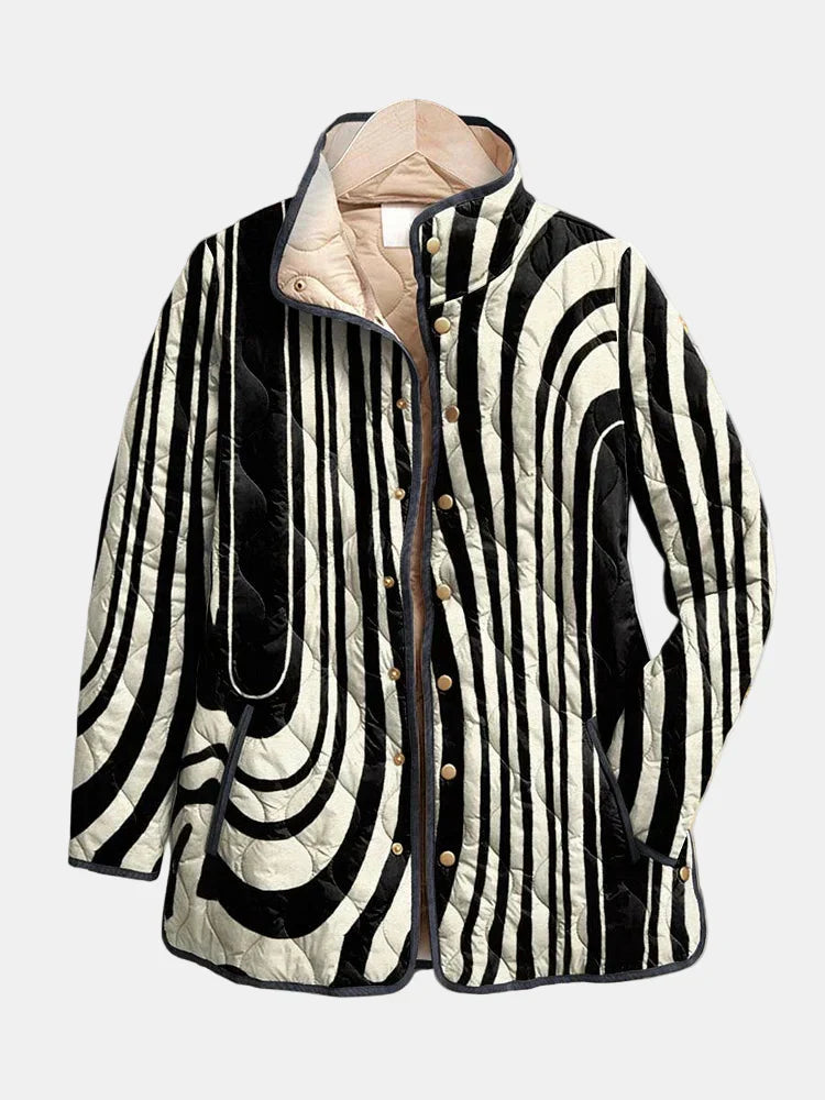Soraya | Casual Quilted Jacket Featuring Abstract Geometric Patterns