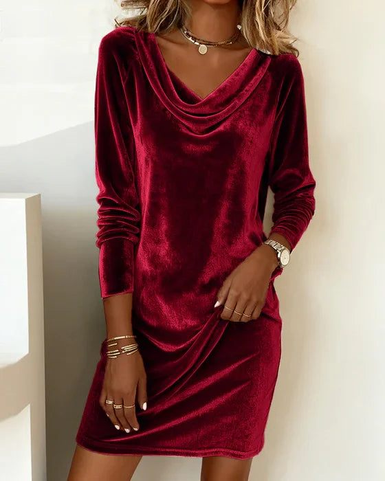 Helena | Draped Velvet Comfort Dress