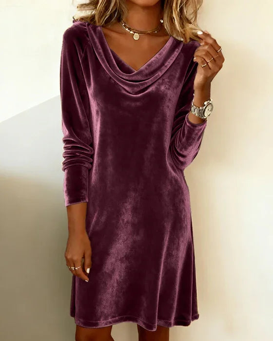 Helena | Draped Velvet Comfort Dress