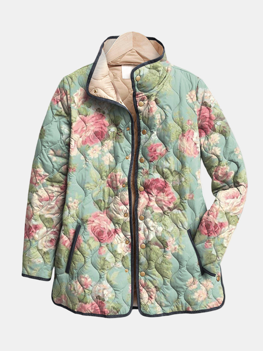 Evelyn  | Vintage Floral Quilted Jacket