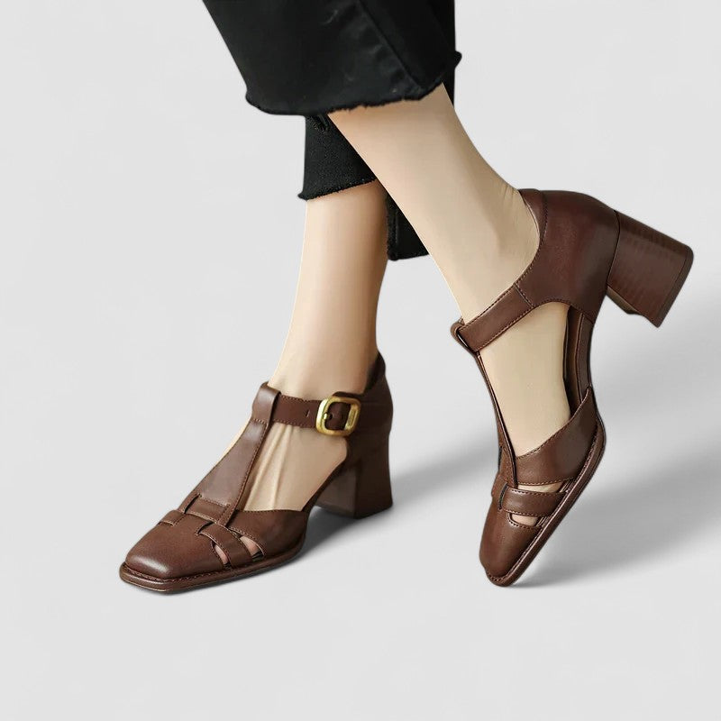 Amanda | Orthopedic T-Strap Block Heels