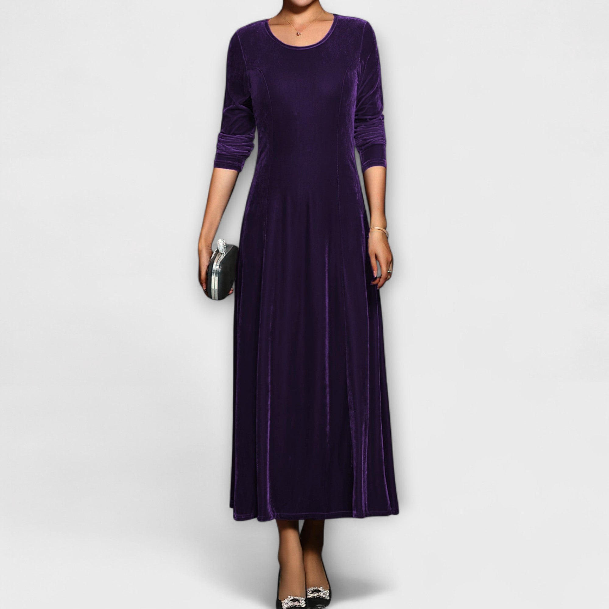 Lucienne | Timeless Velvet A-Line Dress