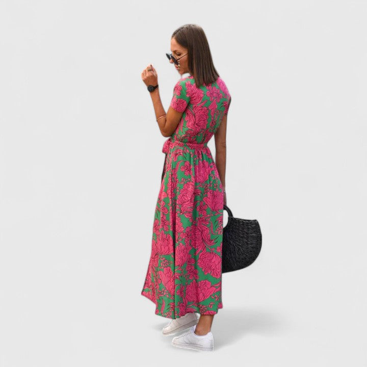 Amara | Flowing Wrap-Fit Elegant Midi Dress