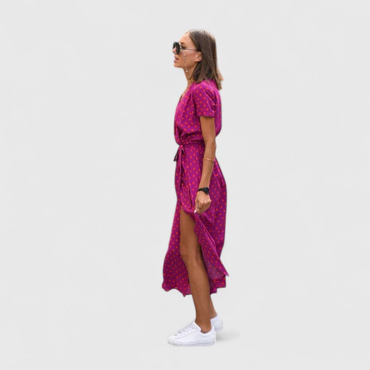 Amara | Flowing Wrap-Fit Elegant Midi Dress