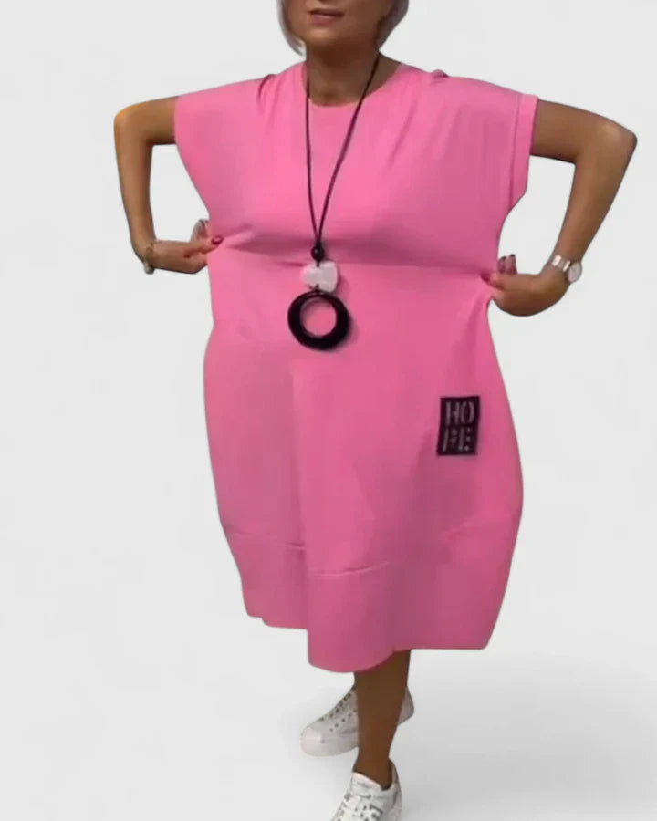 Maeve | Airy Letter-Print Everyday Midi Dress