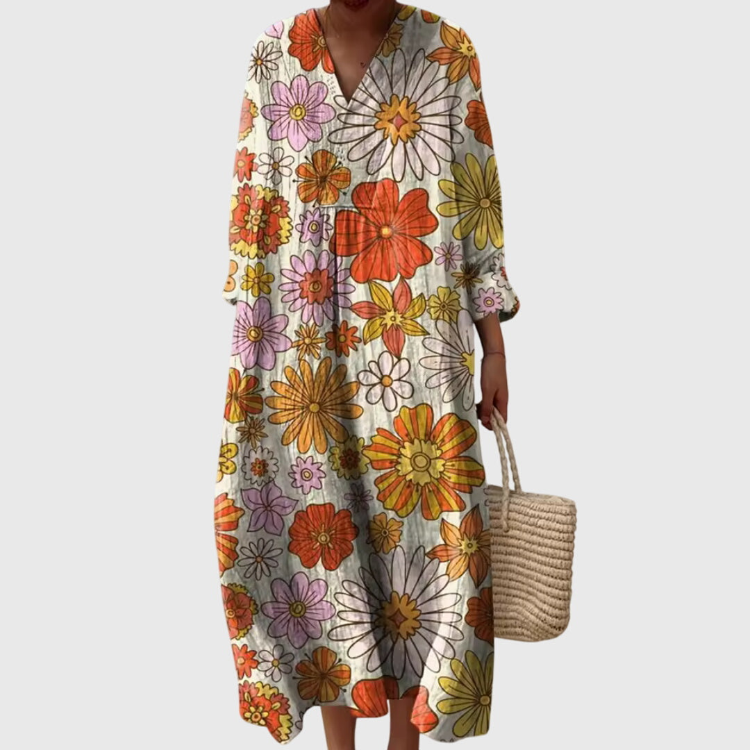 Briar | Artistic Dreamtime Geometric Midi Dress