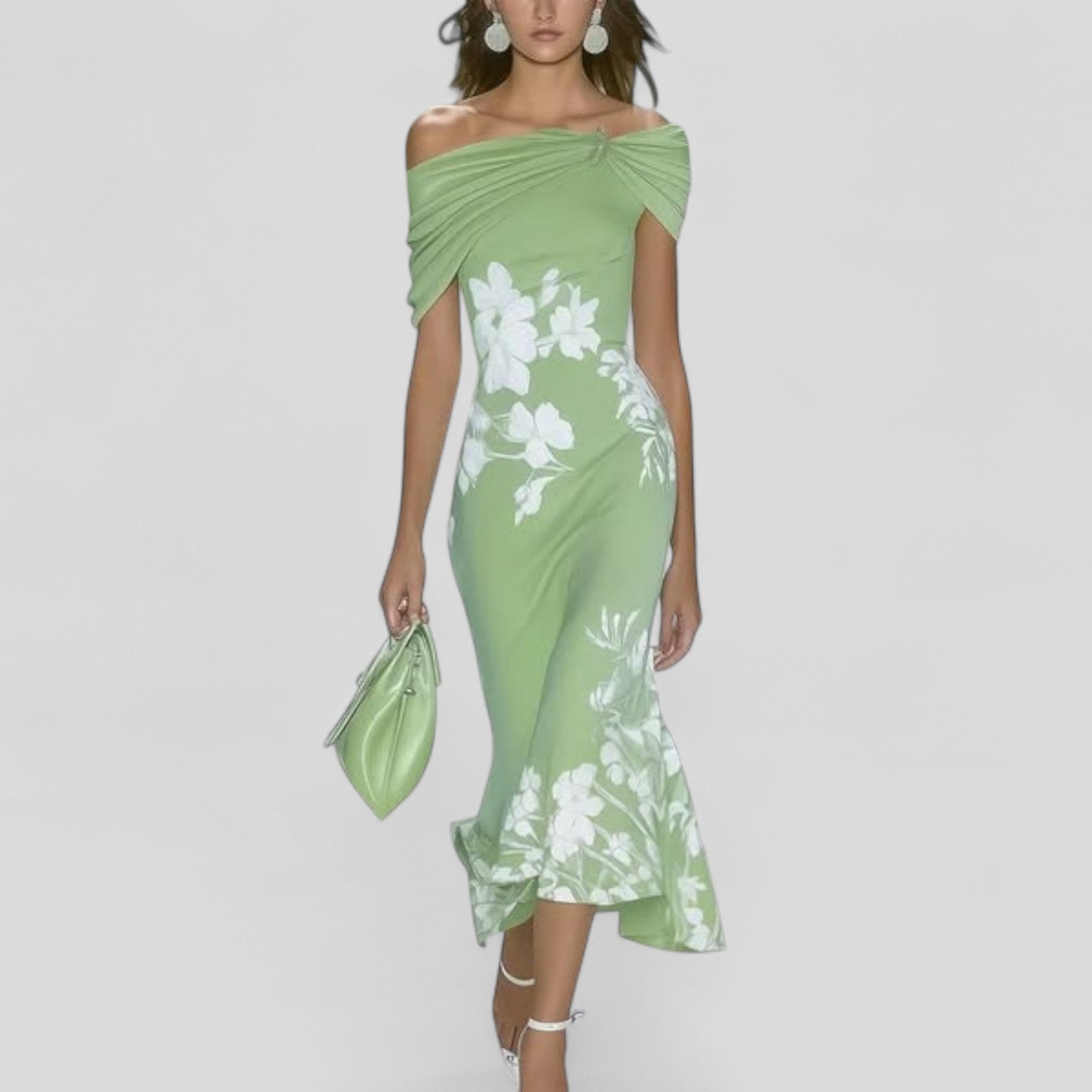 Ivy | Floral Elegance Fitted Flare Dress