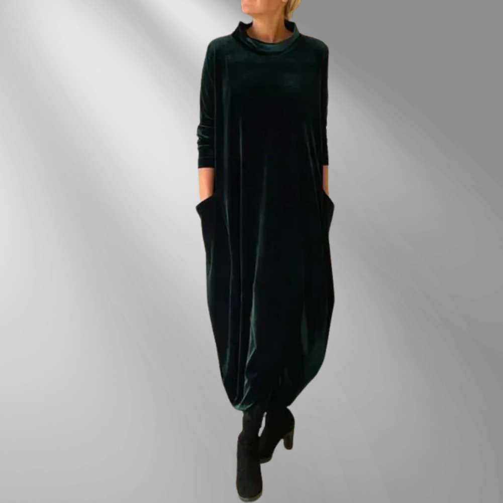 Elspeth | Cozy Draped Maxi Dress