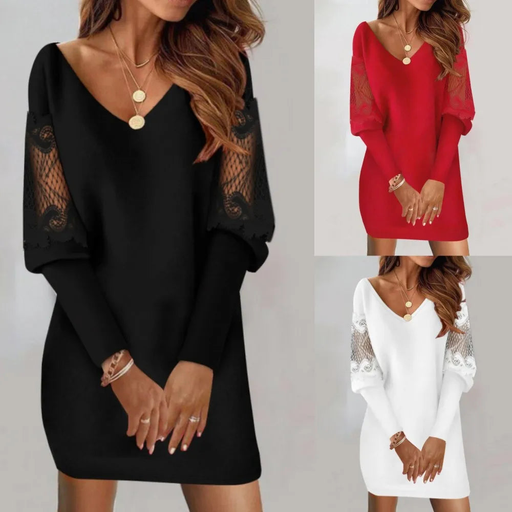 Lucille | Elegant Lace Sleeve Dress