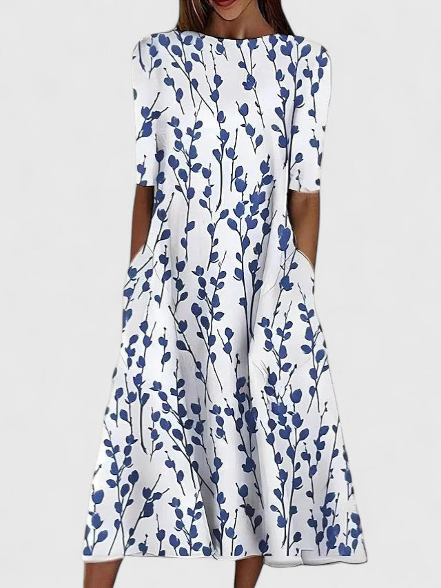 Quinn | Coastal Floral Sophisticated Midi Dress