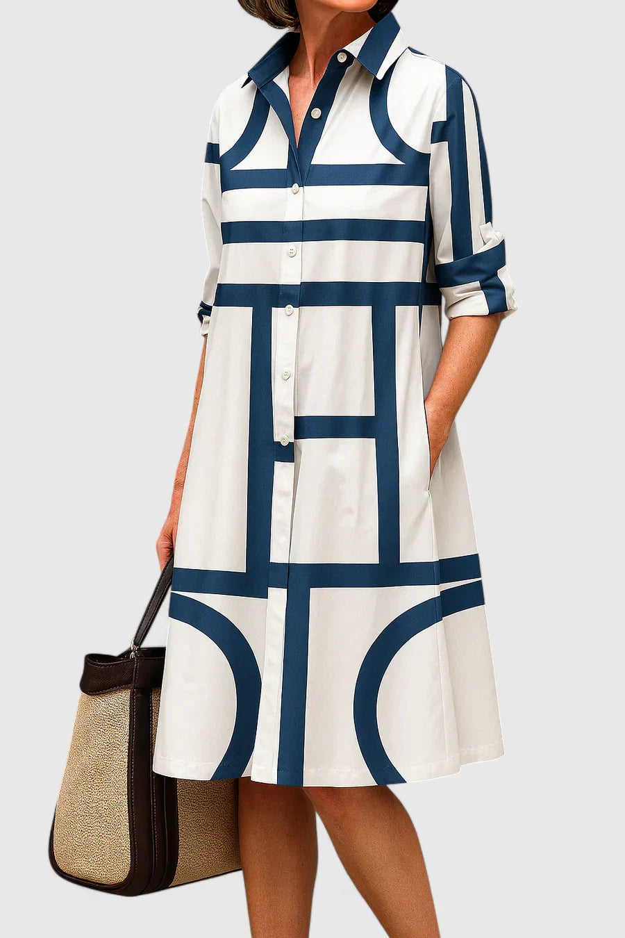 Emilia | Modern Structured Minimalist Midi Dress