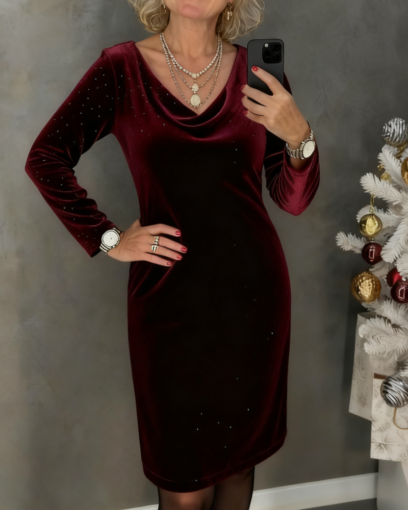 Lyra | Shimmer Velvet Straight Dress