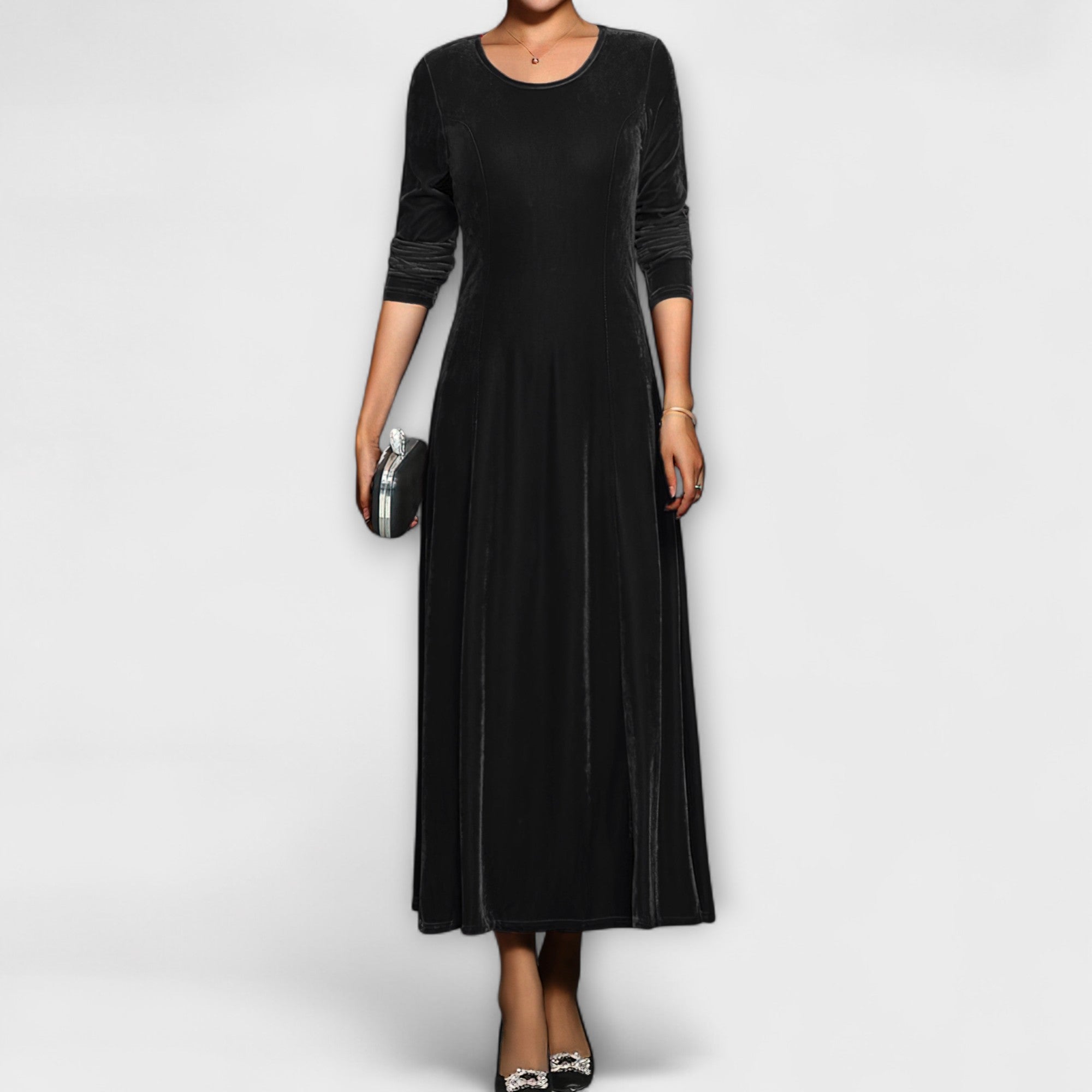 Lucienne | Timeless Velvet A-Line Dress