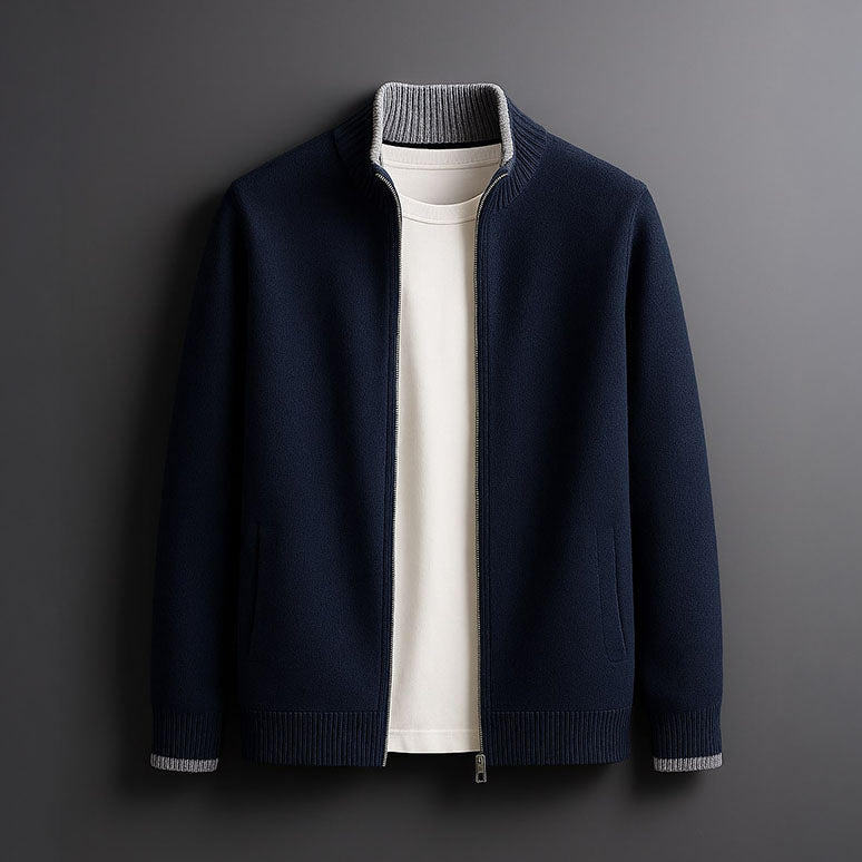 Refined Full-Zip Sweater